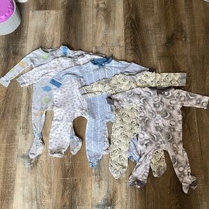 🐝 Set of 5 Burt’s Bees Baby Footed Pajamas (6-9 months) 🐝